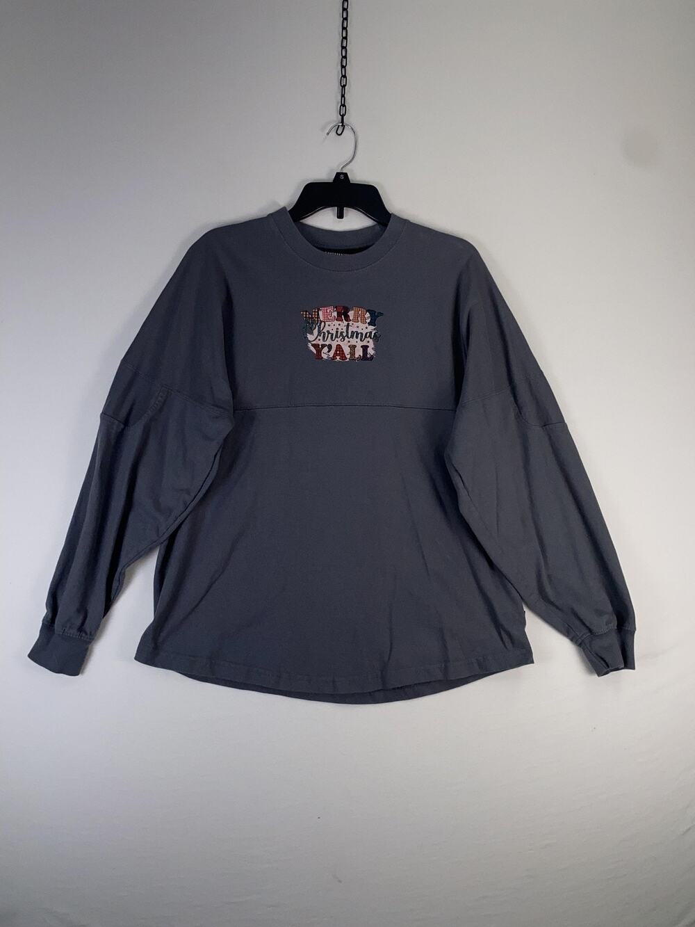 Pennant Sportswear Shirt Womens Small Gray Christmas Y'all Long Sleeve Top